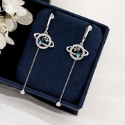 Two Wearing Planet Long Pentagram Earrings